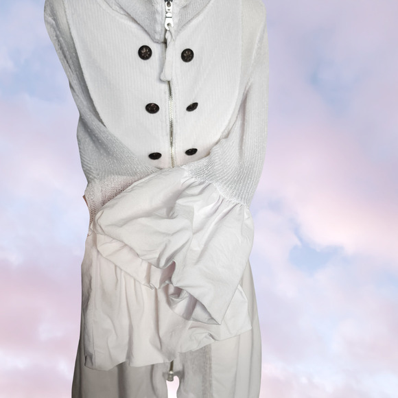 Vtg Vitrin Design White Long Advant Apocalypse Angel Fairy Grunge Puffy Mesh L - Picture 5 of 9